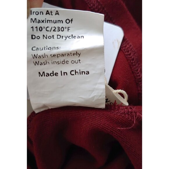 Commense 2 in 1 Mock Neck Jersey Top Monochrome Burgundy L Modest - Picture 13 of 13